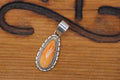 Orange Spiney Teardrop Pendant