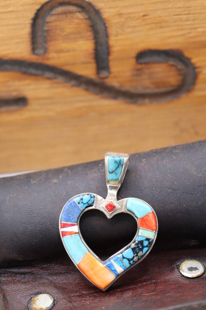 Colorful Open Heart Pendant