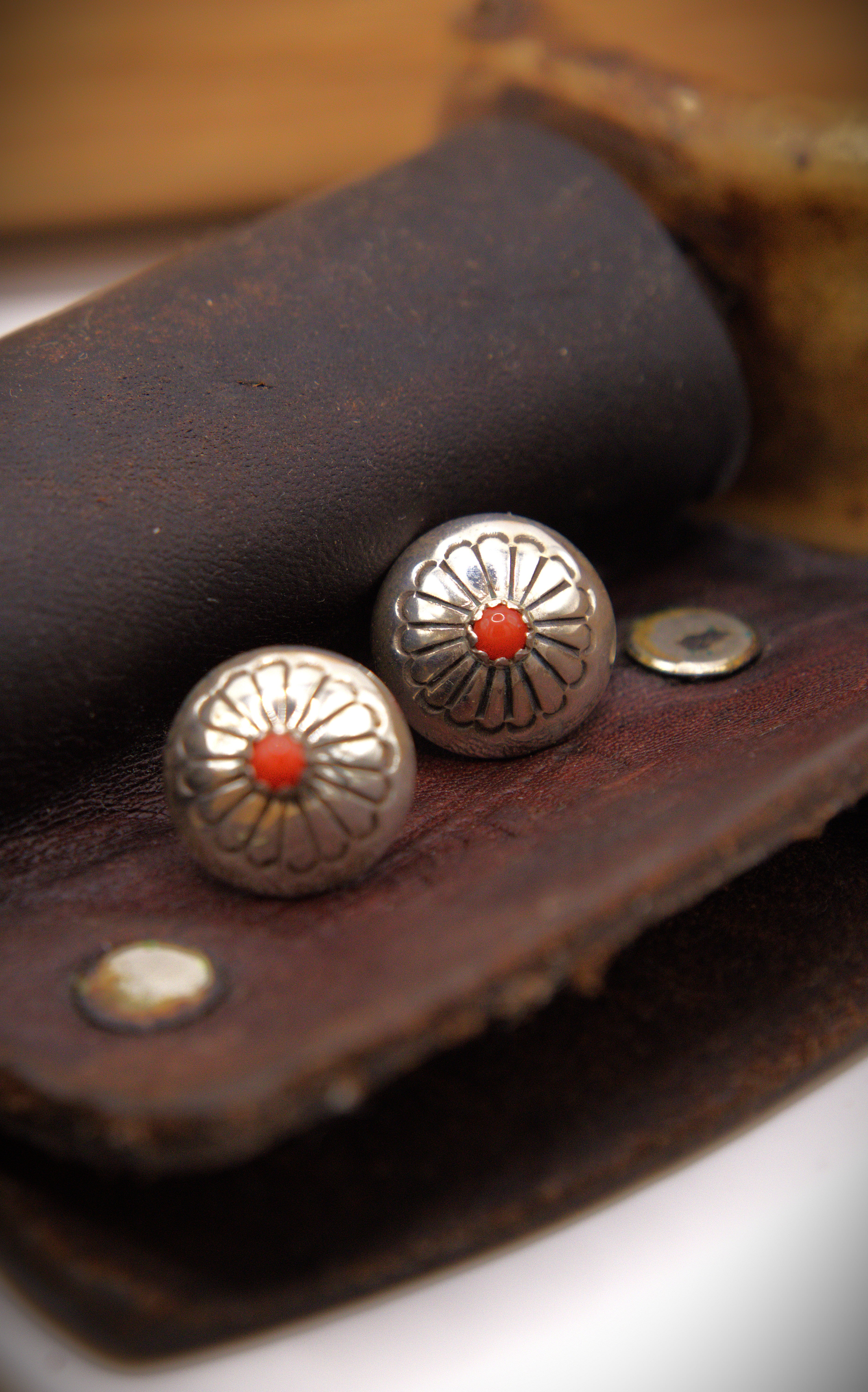 Coral Flower Concho Studs