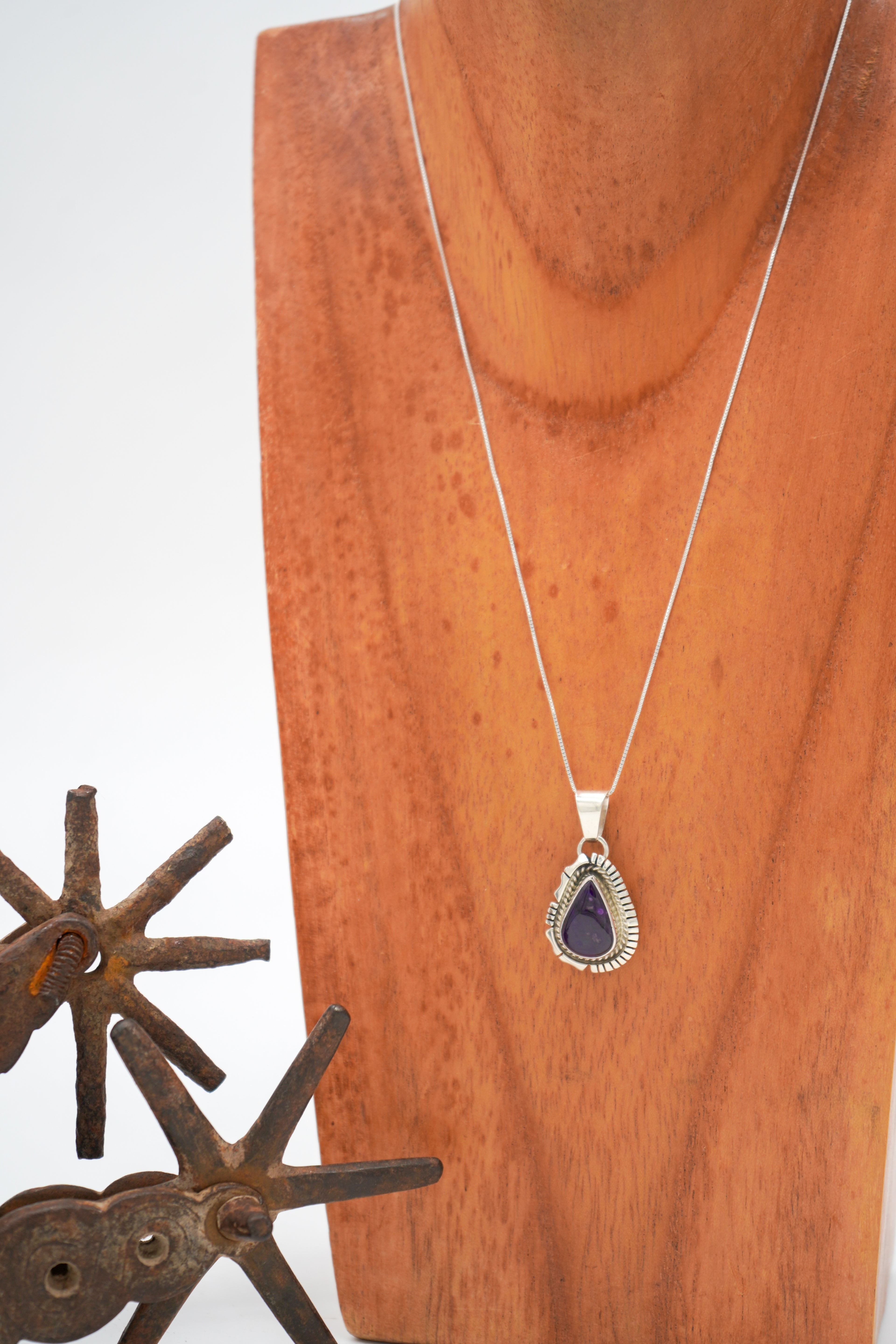 Purple Spiney Teardrop Necklace