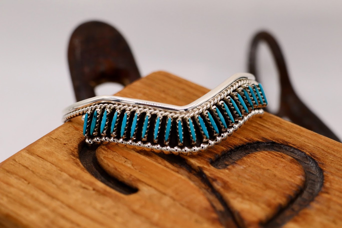 Chevron Francisco Turquoise Needle Point Cuff