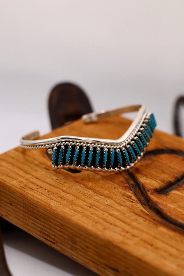 Chevron Francisco Turquoise Needle Point Cuff