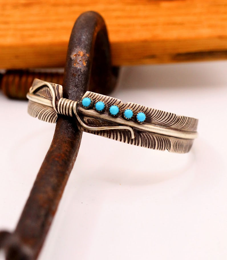 Turquoise Feather Cuff