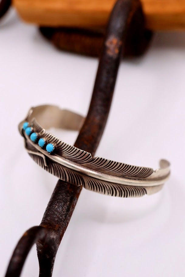 Turquoise Feather Cuff