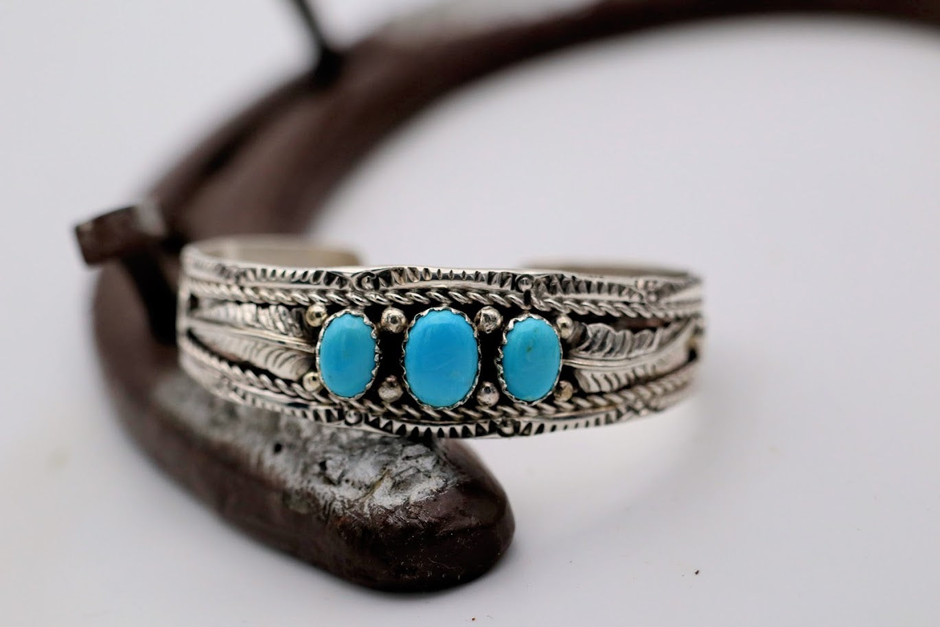 Turquoise Feather Baby Cuff