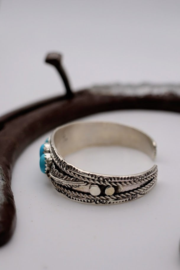 Turquoise Feather Baby Cuff