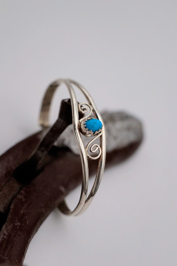 Swirly Turquoise Baby Cuff