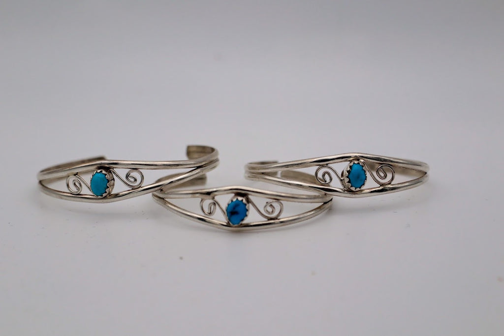 Swirly Turquoise Baby Cuff