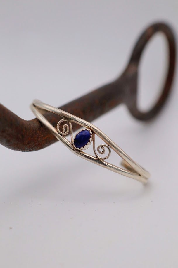 Swirly Lapis Baby Cuff