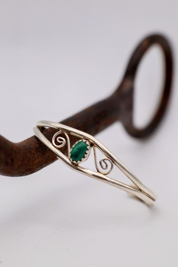 Swirly Malachite  Baby Cuff