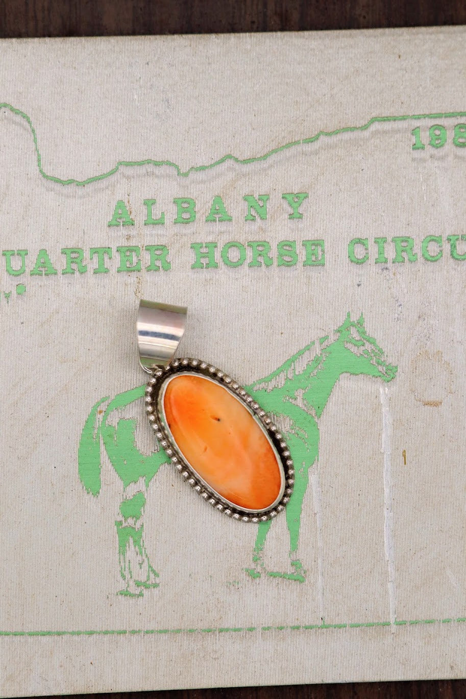 Oval Orange Spiney Pendant