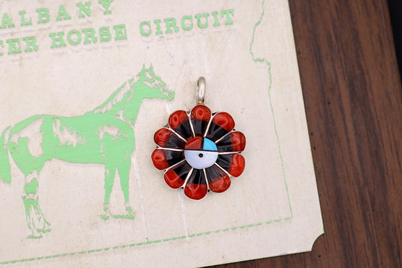 Small Coral Zuni Sunface