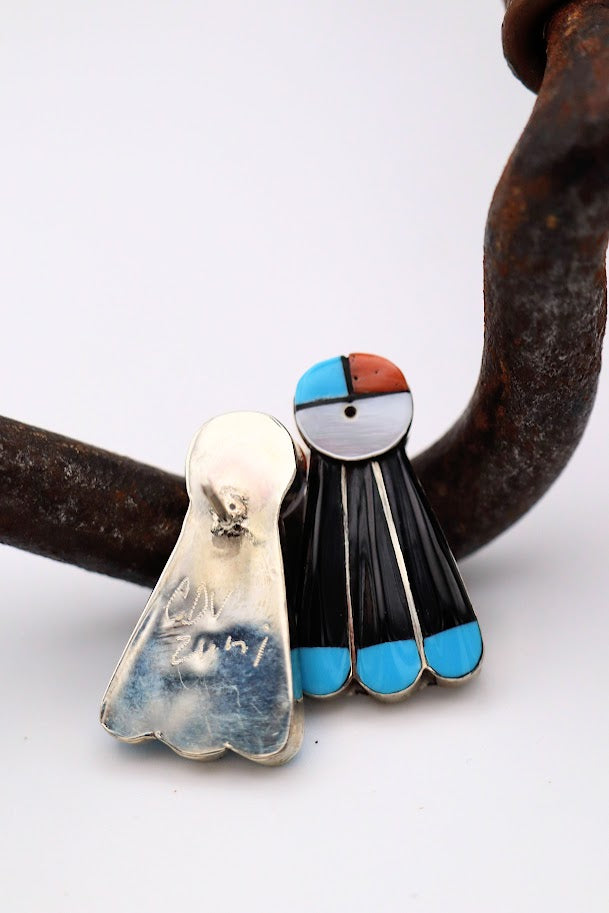 Zuni Sunface Feather Stud