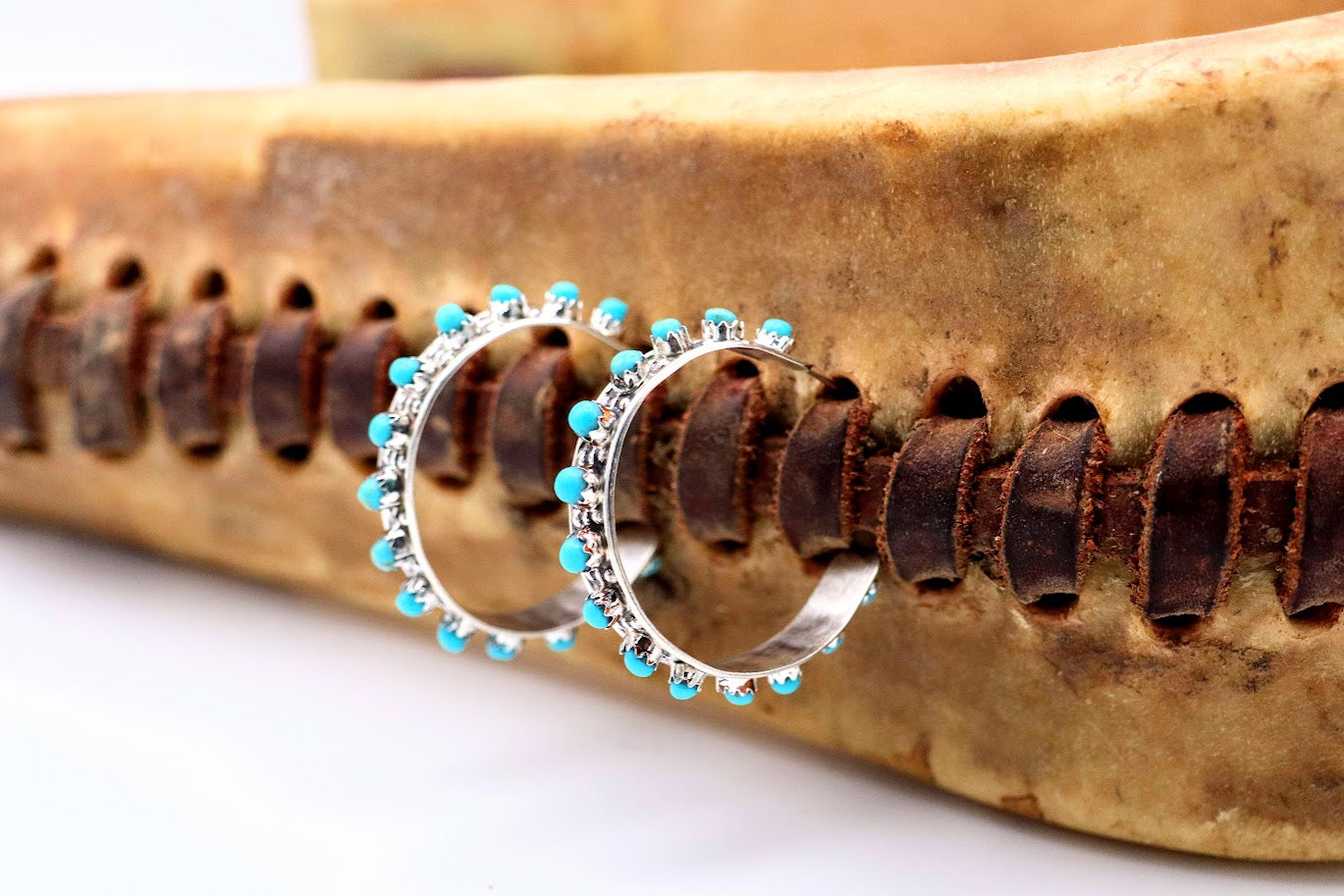 Snake-Eye Kingman Turquoise Hoops