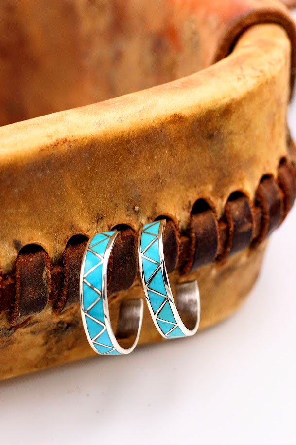 Inlay Half-Hoop Earrings