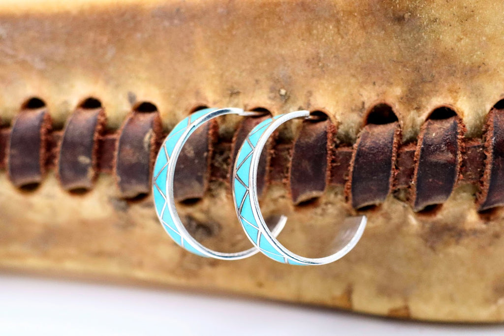 Inlay Half-Hoop Earrings