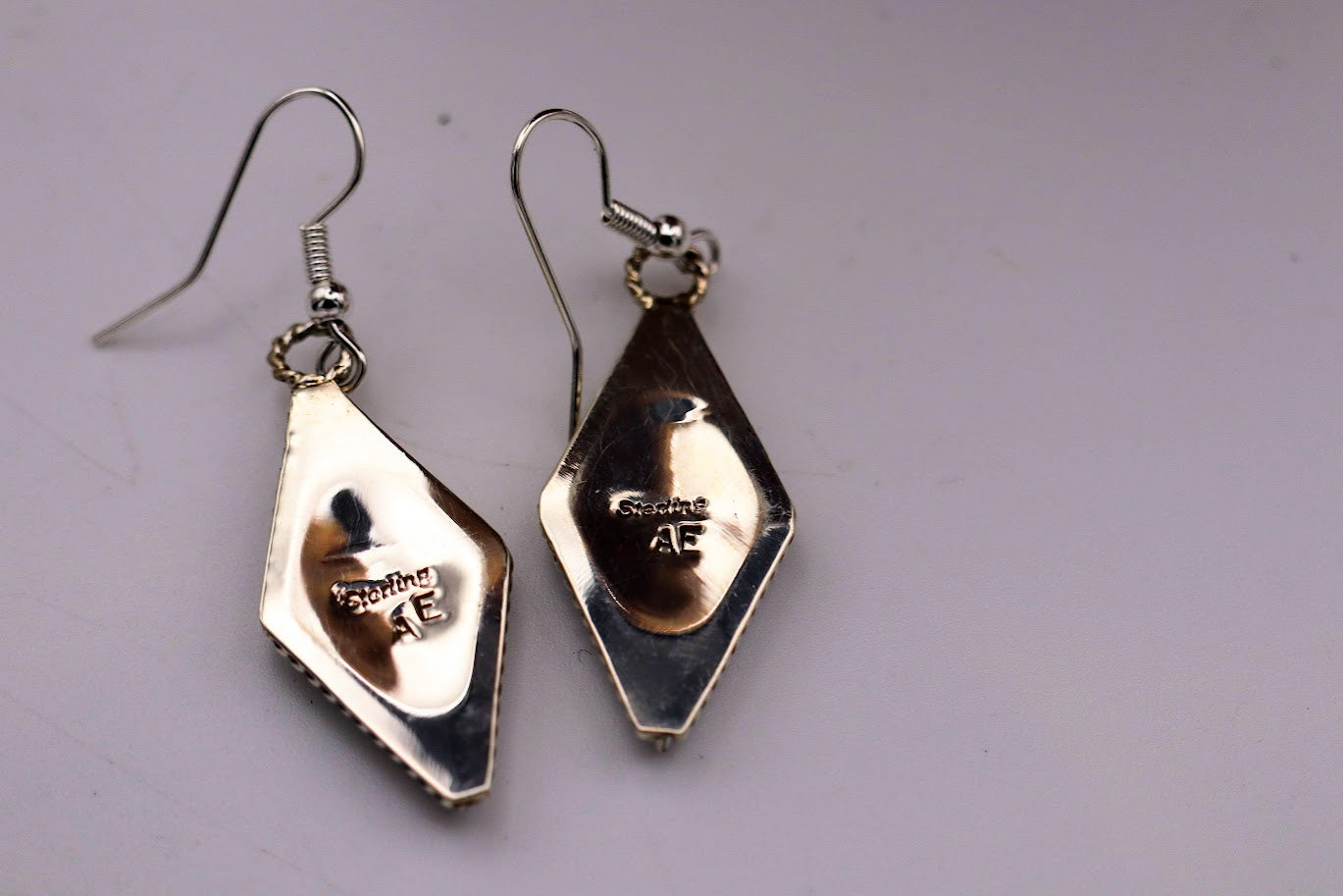 White Opal Inlay Earrings
