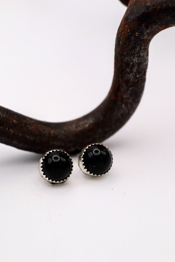 Onyx Circle Studs