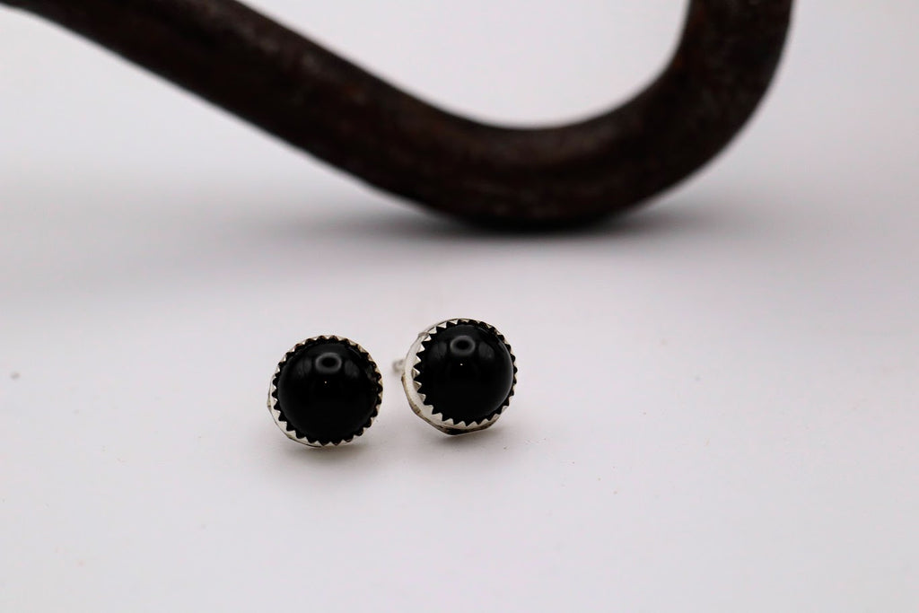 Onyx Circle Studs