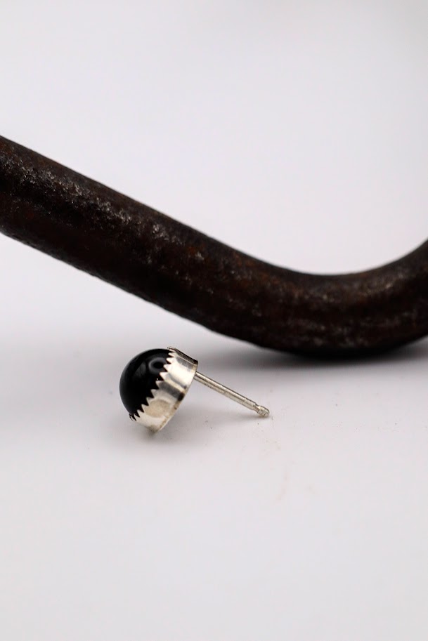 Onyx Circle Studs