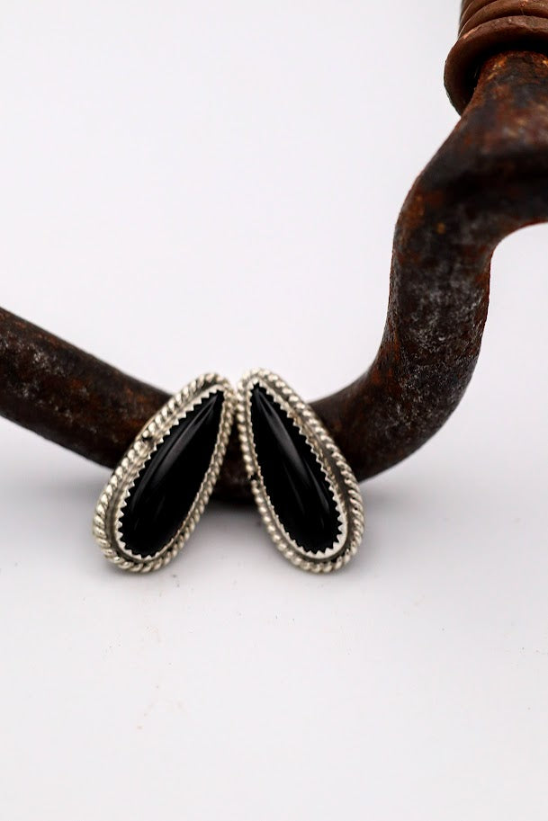 Onyx Teardrop Studs