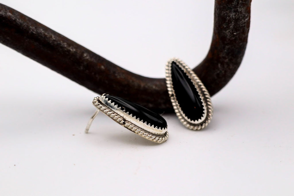 Onyx Teardrop Studs