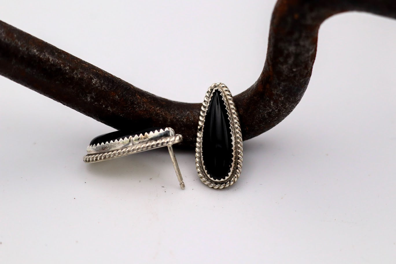 Onyx Teardrop Studs