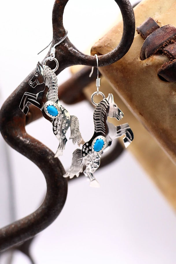 Louis Turquoise Horse Earrings