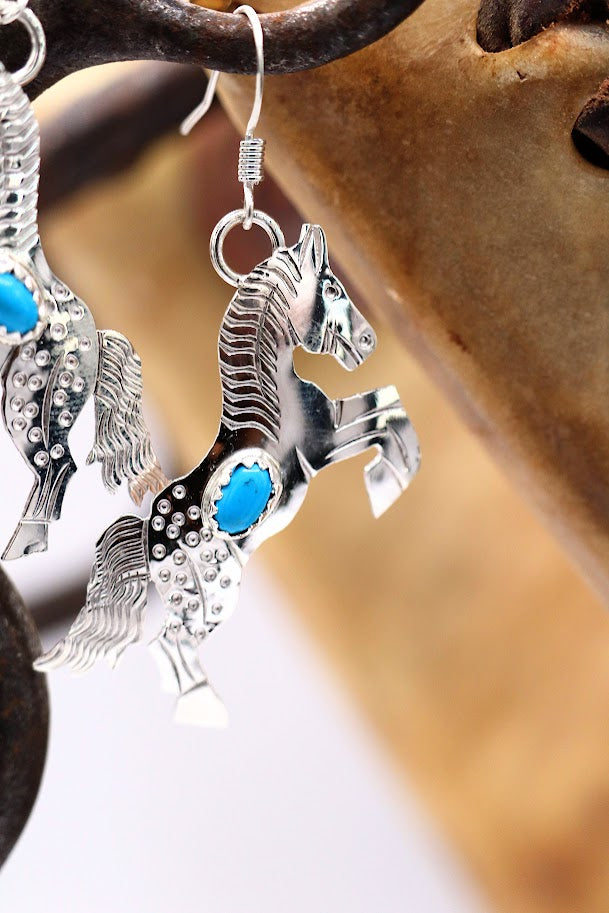 Louis Turquoise Horse Earrings