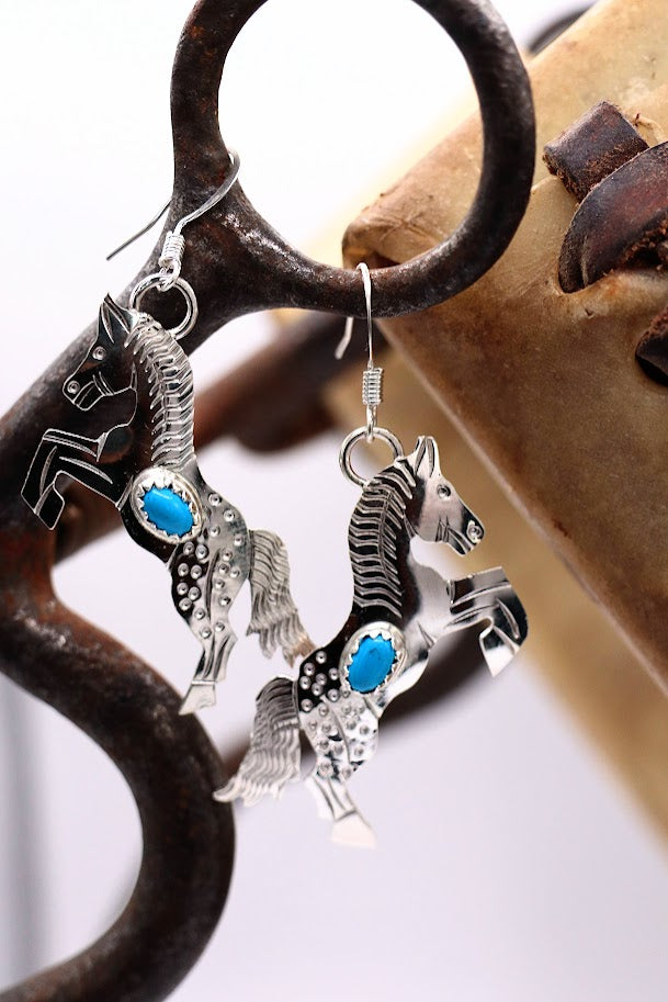 Louis Turquoise Horse Earrings