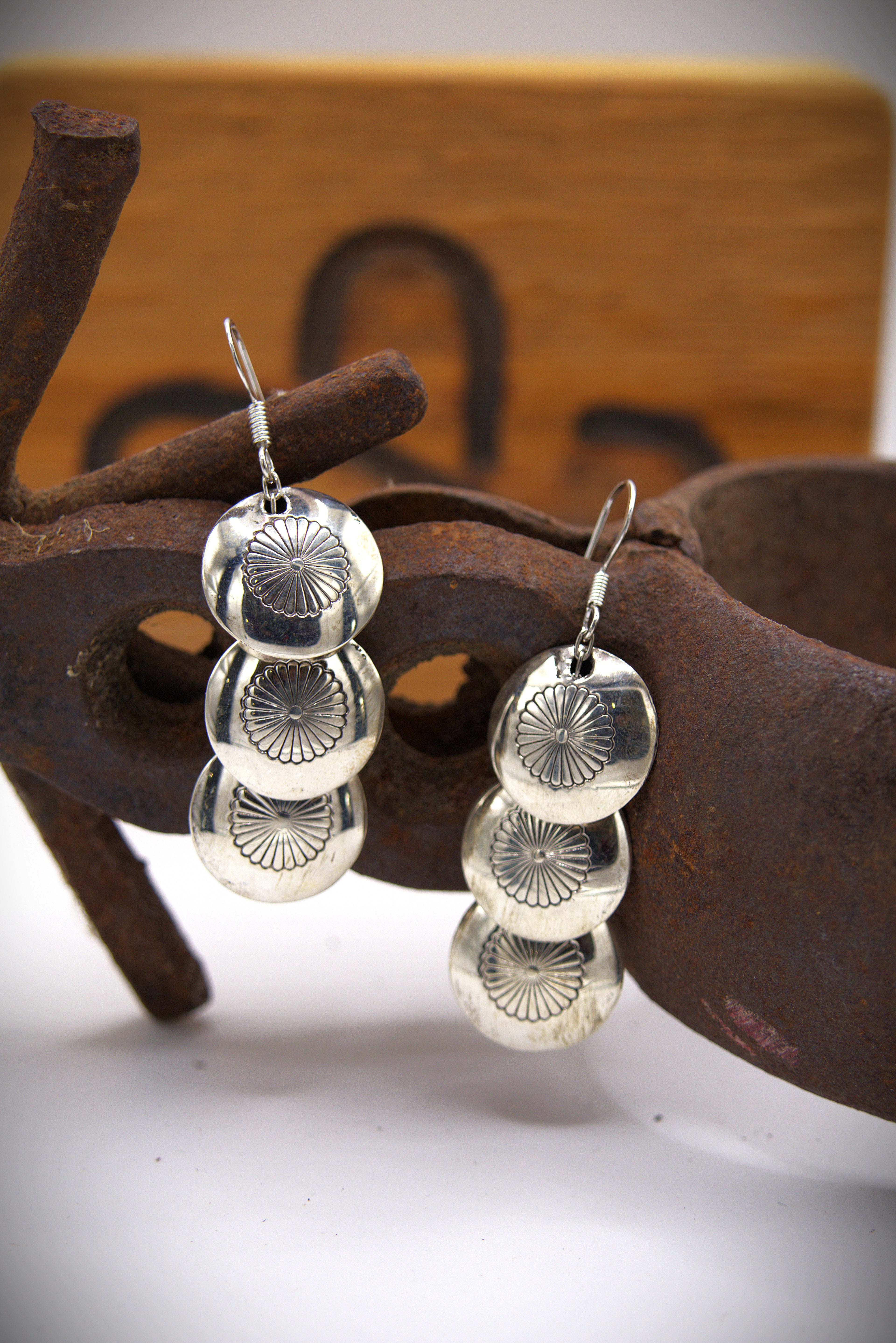Triple Pillow Bead Earrings