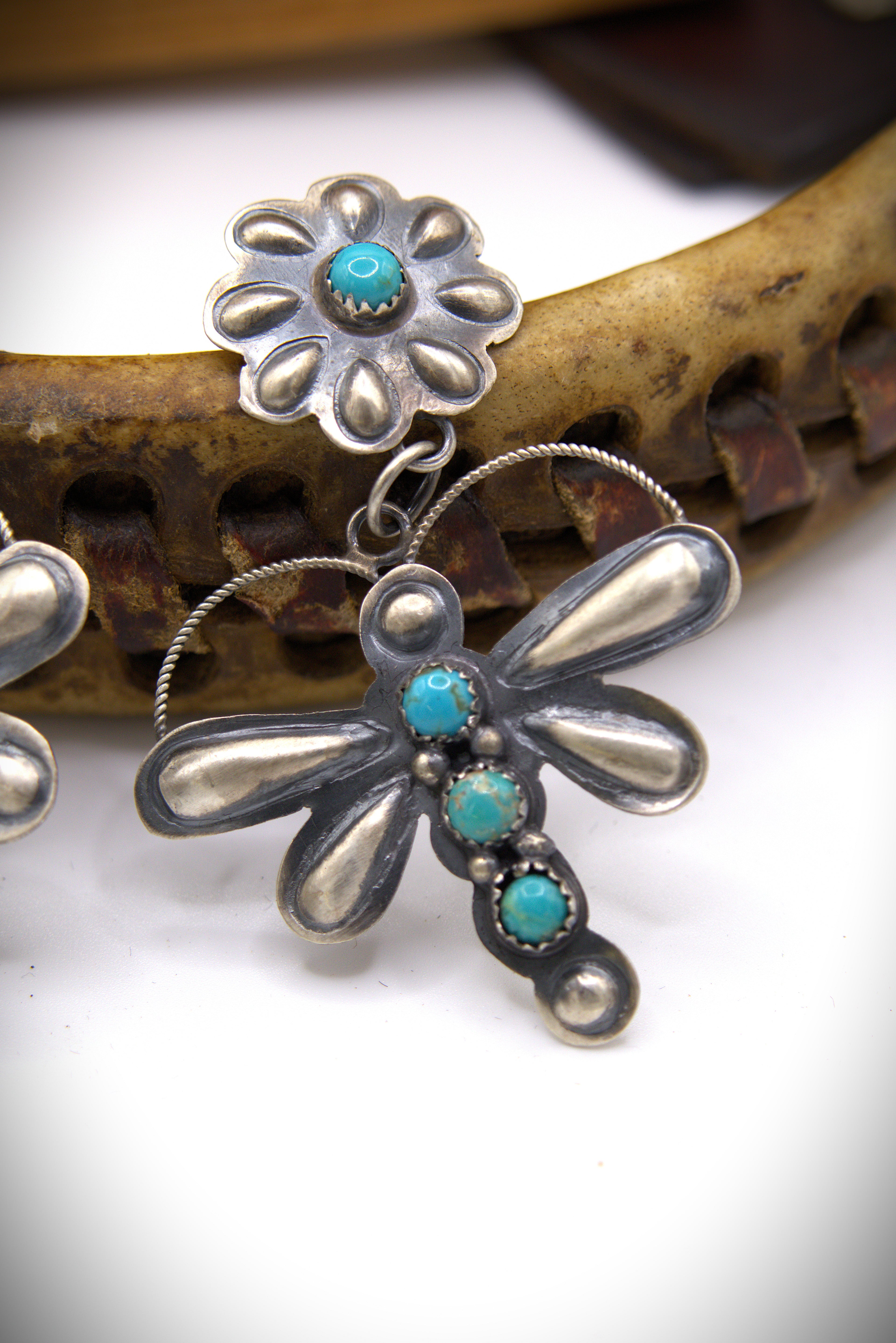 Floral Dragonfly Earrings