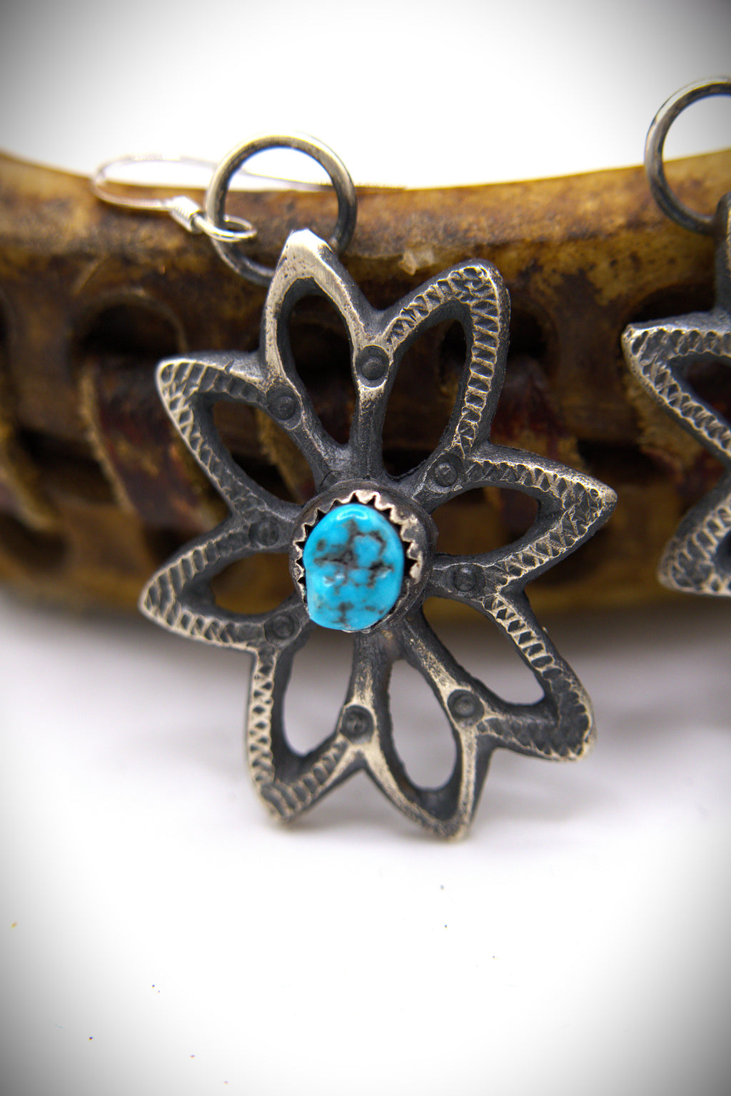 Sandcast Flower Earrings